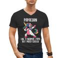 Unicorn Dad Girl Birthday Party Clothing Papacorn Men's V-Neck T-Shirt