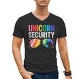 Unicorn Security Birthday Family Halloween Costume Mom Dad Men's V-Neck T-Shirt