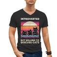 Unique Art For Introverted Cat Fans -Adults Cat Humorous Introvert Small Men's V-Neck T-Shirt