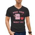 Valentines Day Book Read Your Heart Out Women Men Kids Men's V-Neck T-Shirt Valentines Day Book Read Your Heart Out Women Men Kids Men's V-Neck T-Shirt