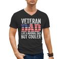 Veteran Dad Like A Normal Dad But Cooler American Flag Men's V-Neck T-Shirt