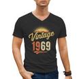 Vintage 1969 Retro Era Badge For Nostalgia Fans Men's V-Neck T-Shirt