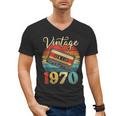 Vintage 1970 Retro Cassette Tape 70s Born Nostalgia Birthday Men's V-Neck T-Shirt