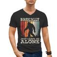 Vintage Basically Just Leave Me Alone Bigfoot Introverts Men's V-Neck T-Shirt