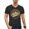 Vintage Awesome Single Dad Retro Fathers Day For Dad Grandpa Men's V-Neck T-Shirt
