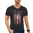 Vintage Baseball American Flag Classic Fit Tee For Dad And Mom Men's V-Neck T-Shirt