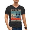 Vintage Best Cat Dad Ever Bump Fist Father's Day Cat Daddy Men's V-Neck T-Shirt Vintage Best Cat Dad Ever Bump Fist Father's Day Cat Daddy Men's V-Neck T-Shirt
