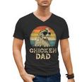 Vintage Chicken Dad Chicken Lovers Daddy Father's Day Men's V-Neck T-Shirt Vintage Chicken Dad Chicken Lovers Daddy Father's Day Men's V-Neck T-Shirt