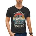 Vintage I'd Rather Be Fishing Graphic Bass Dad Boy Men Men's V-Neck T-Shirt Vintage I'd Rather Be Fishing Graphic Bass Dad Boy Men Men's V-Neck T-Shirt