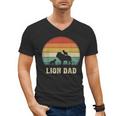 Vintage Lion Dad Father Grandpa Father's Day Men's V-Neck T-Shirt