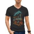 Vintage Locomotive Nostalgia Railroad Stars Men's V-Neck T-Shirt Vintage Locomotive Nostalgia Railroad Stars Men's V-Neck T-Shirt