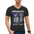 Vintage Proud Air Force Bonus Dad With American Flag Men's V-Neck T-Shirt