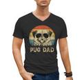 Vintage Pug Dad Dog Lovers Father's Day Tee Men's V-Neck T-Shirt