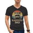 Vintage Raccoon Dad Raccoon Lovers Daddy Father's Day Men's V-Neck T-Shirt