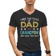 Vintage I Have Two Titles Dad And Grandpaw Dog Lover Men's V-Neck T-Shirt
