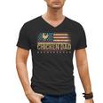 Vintage USA Flag Chicken Dad Stars Men's V-Neck T-Shirt