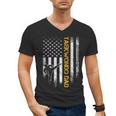 Vintage USA Flag Korea Taekwondo Training Dad Silhouette Men's V-Neck T-Shirt