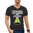 I Wanna Go Home Introvert UFO UAP Flying Saucer Trippy Alien Men's V-Neck T-Shirt I Wanna Go Home Introvert UFO UAP Flying Saucer Trippy Alien Men's V-Neck T-Shirt