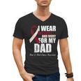 I Wear Burgundy Ivory For My Dad Oral Head Neck Cancer Men's V-Neck T-Shirt