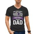I Wear Purple For My Dad Pancreatic Cancer Support Men's V-Neck T-Shirt I Wear Purple For My Dad Pancreatic Cancer Support Men's V-Neck T-Shirt