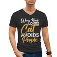 Wears Loves Cats Avoids People I Introvert Men's V-Neck T-Shirt