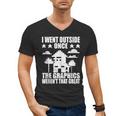 I Went Outside Once Introverts Joke Social Loner Men's V-Neck T-Shirt