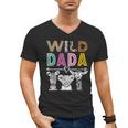Wild Dada Zoo Theme Birthday Safari Jungle Matching Party Men's V-Neck T-Shirt