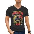 Woman Firefighter Aunt TiTi Auntie Black Graduation Men's V-Neck T-Shirt