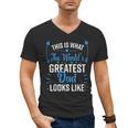 This Is What World's Greatest Dad Looks Like Father's Day Men's V-Neck T-Shirt