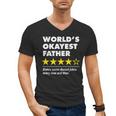 Worlds Okayest Father Dad Joke Review For Fathers Day Men's V-Neck T-Shirt Worlds Okayest Father Dad Joke Review For Fathers Day Men's V-Neck T-Shirt