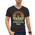 Wrestling Dad Vintage Wrestling Retro Wrestling Lover Men's V-Neck T-Shirt