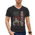 Wrestling US Flag Dad Wrestler Patriotic 4th Of July Men's V-Neck T-Shirt