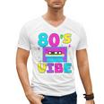 80's Vibe Retro Style Cassette Tape Nostalgia 1980s Party Premium Tri-Blend Men's V-Neck T-Shirt