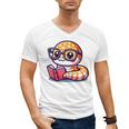 Adorable Book Lover Rattlesnake With Reading Glasses Cute Men's V-Neck T-Shirt Adorable Book Lover Rattlesnake With Reading Glasses Cute Men's V-Neck T-Shirt