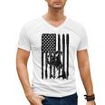 American Flag USA Patriot Boxer Dog Dad Men's V-Neck T-Shirt