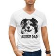 Aussie Dad Australian Shepherd Dog Dad For Men Men's V-Neck T-Shirt