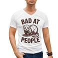 Bad At People Ferret Introvert Saying Slogan Men's V-Neck T-Shirt