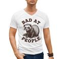 Bad At People Ferret Introvert Saying Slogan Tee Men's V-Neck T-Shirt
