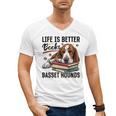 Basset Hound Dog Breed Life Is Better With Books And a For Men Women Girls Kids Men's V-Neck T-Shirt Basset Hound Dog Breed Life Is Better With Books And a For Men Women Girls Kids Men's V-Neck T-Shirt