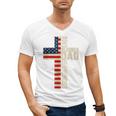Blessed Dad Christian From Daughter Son Jesus Patriotic Men's V-Neck T-Shirt