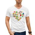 Book Lover Librarian Books Heart Valentine Men's V-Neck T-Shirt