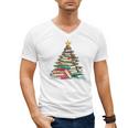 All Booked For Christmas Book Christmas Tree Lights Xmas Men's V-Neck T-Shirt All Booked For Christmas Book Christmas Tree Lights Xmas Men's V-Neck T-Shirt
