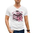 All Booked For Valentine's Teacher Coquette Bow Coffee Book Men's V-Neck T-Shirt