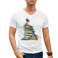 Books Abstract Artist Women Art Painting Books Men's V-Neck T-Shirt