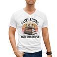 I Like Books More Than People Glasses Men's V-Neck T-Shirt