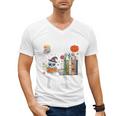 Carve Out Time To Read Halloween Ghost Books Raglan Baseball Tee Men's V-Neck T-Shirt