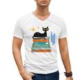Cat And Books Retro Midcentury Mid Century Aesthetic Men's V-Neck T-Shirt Cat And Books Retro Midcentury Mid Century Aesthetic Men's V-Neck T-Shirt
