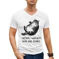 Cat Father I Am But Skin And Bones Cat Dad Meme Humor Men's V-Neck T-Shirt