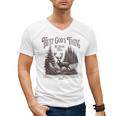 Christian Jesus Bible Verse Deer Elk Buck Hunting Dad Hunter Men's V-Neck T-Shirt