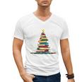 Christmas Tree Of Books Holiday Men's V-Neck T-Shirt Christmas Tree Of Books Holiday Men's V-Neck T-Shirt